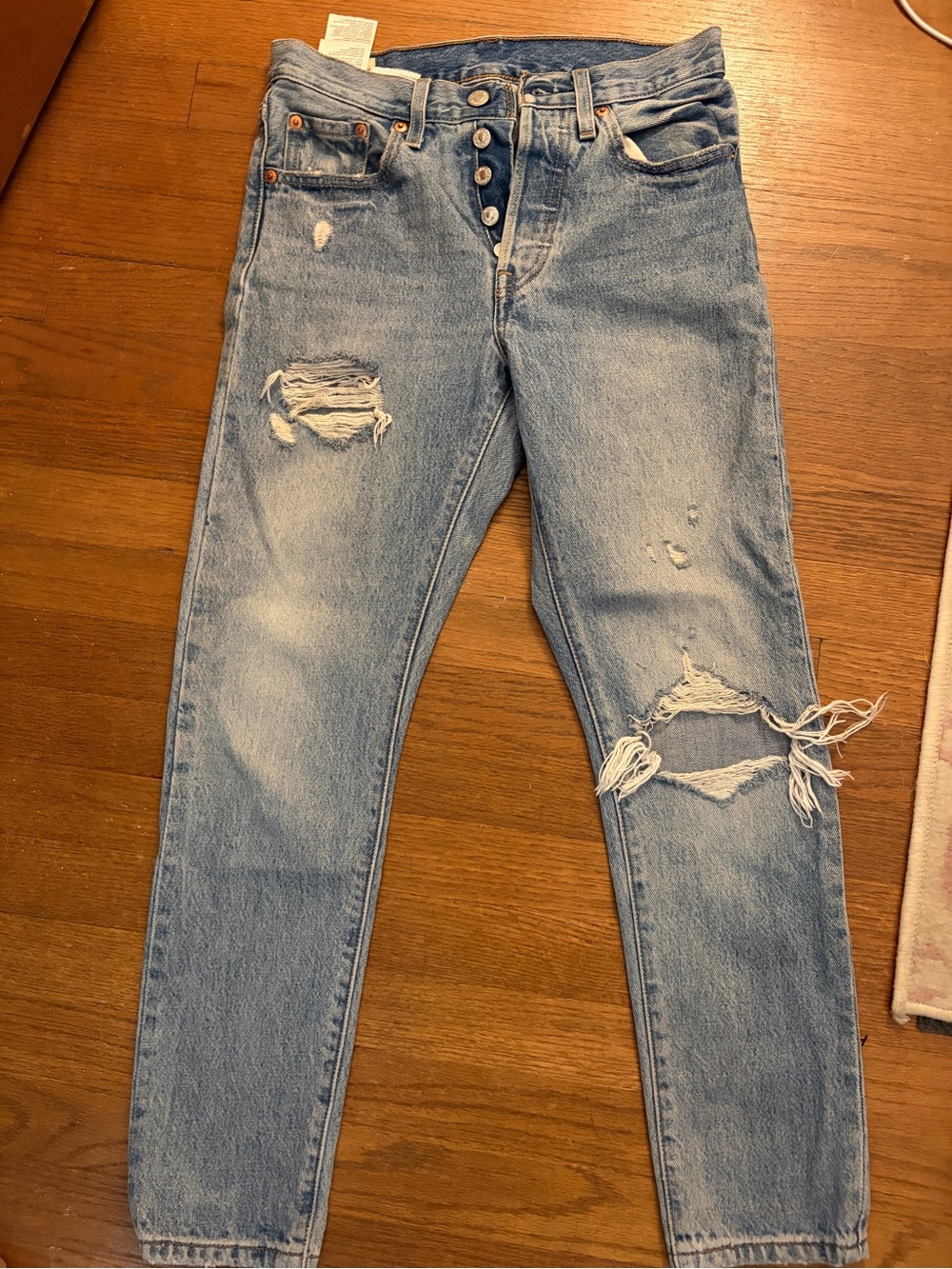 Levi's Light Blue Skinny Ripped Jeans